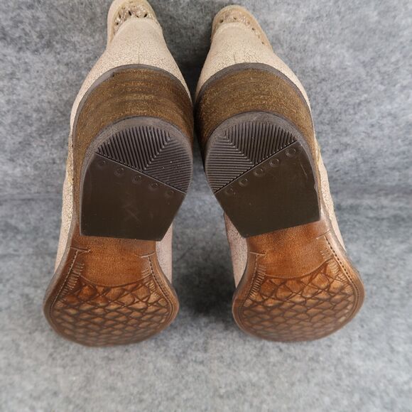 Corkys Shoes Womens 10 Booties Fashion Leather Double Zip Perforated Block Heel - Picture 14 of 16